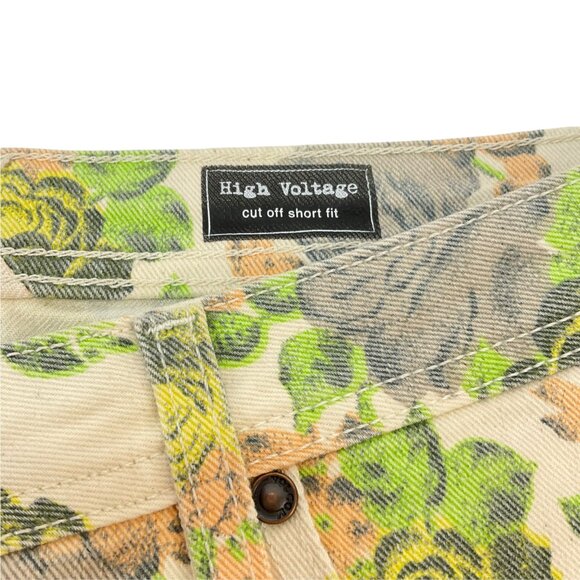 Volcom Floral High Voltage Booty Low Rise Frayed Hem shorts Size 7 - Picture 5 of 7